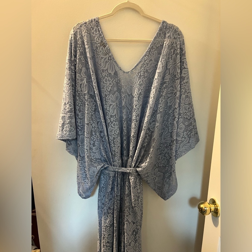 Zelie For She Essence of Heritage Lace Dress in Blue, Plus Size - Picture 4 of 10